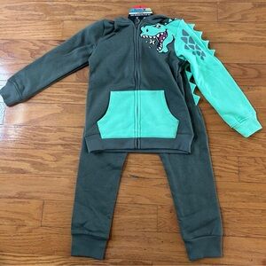 NWT Hurley Kids Dinosaur Hoodie and jogger 2pcs Set
